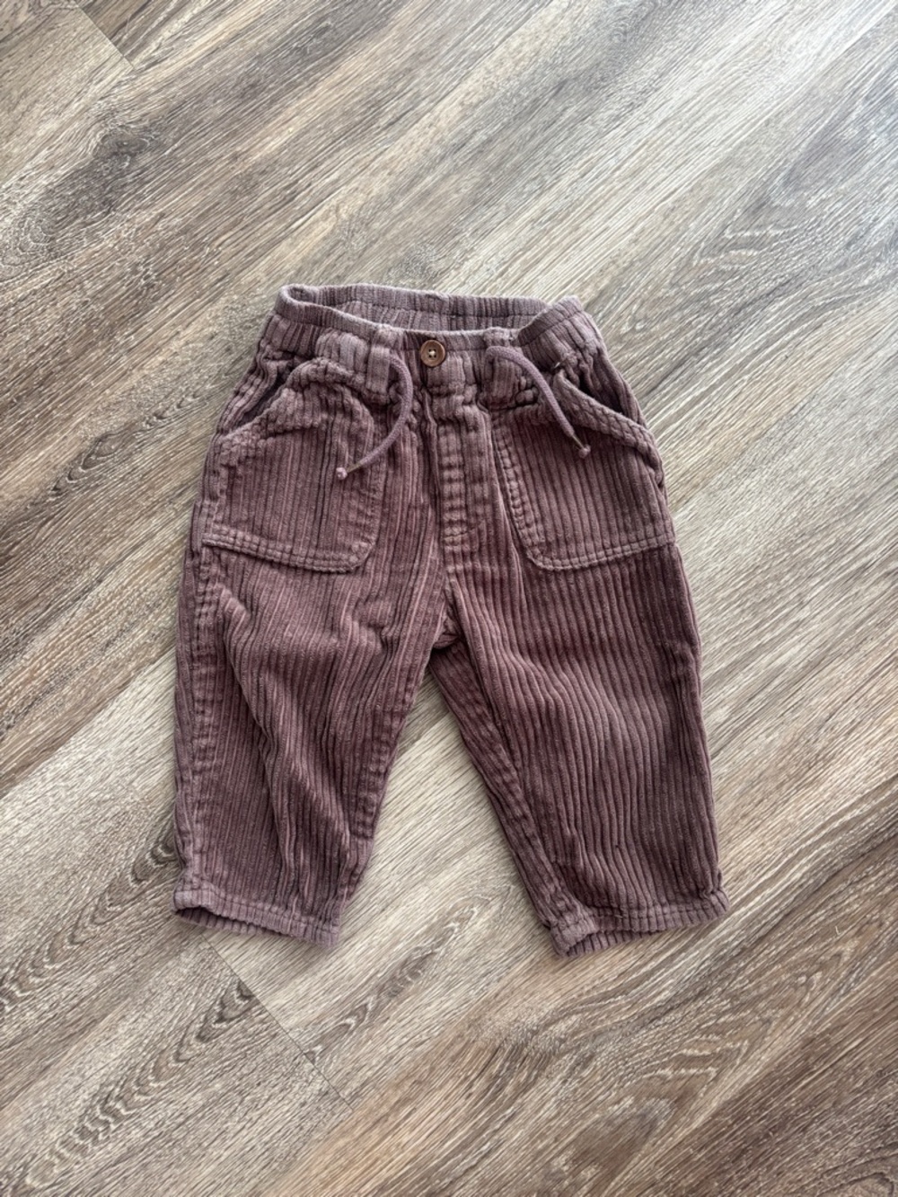 Zara Corduroy Pull-On Pants - Mauve Brown
